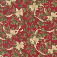 Candlelight Christmas Holly Berry Bows Crimson by 3 Sisters