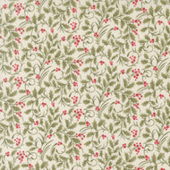 Candlelight Christmas Scroll Berry Vines Cream by 3 Sisters