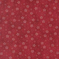 Candlelight Christmas Festive Snowflake Flurries Crimson by 3 Sisters