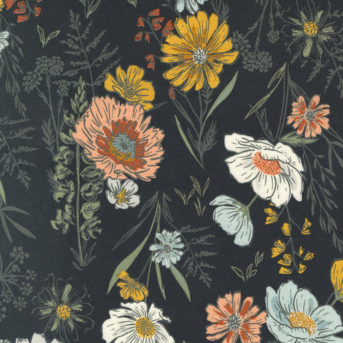 Woodland and Wildflowers - Wonder Florals Charcoal by Fancy That Design House