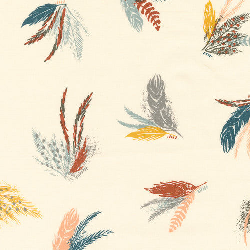 Woodland and Wildflowers - Novelty Feathers Cream by Fancy That Design House