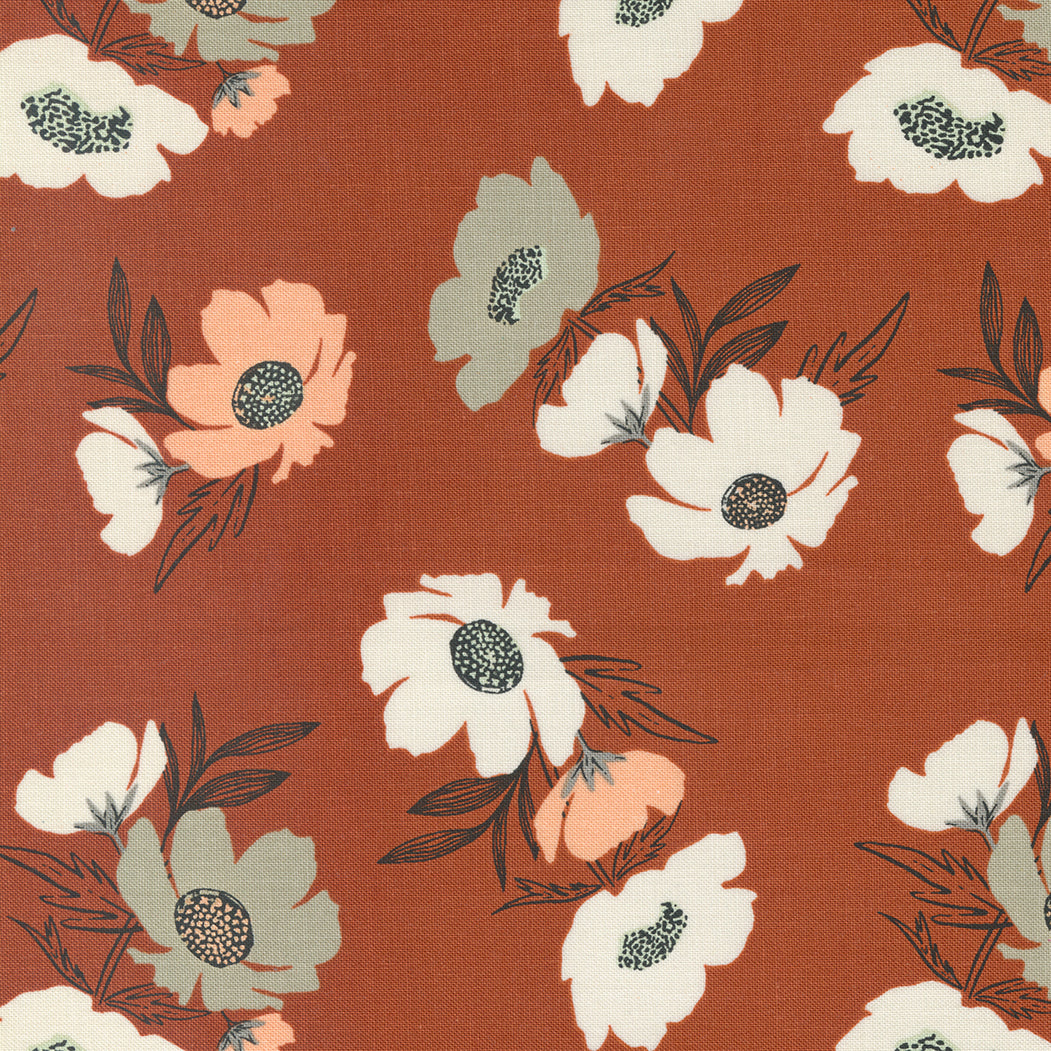 Woodland and Wildflowers - Bold Bloom Florals Rust by Fancy That Design House