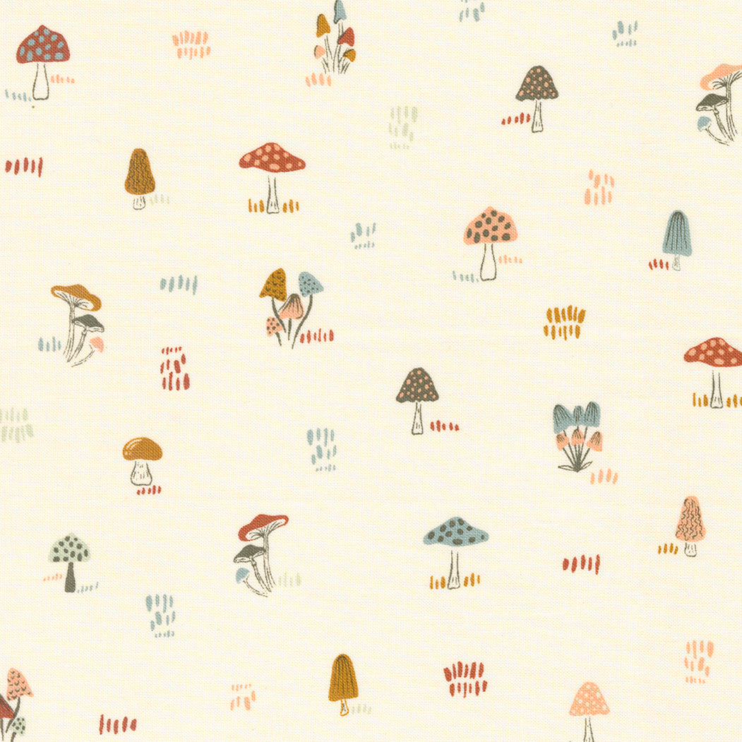 Woodland and Wildflowers - Novelty Mushrooms Cream by Fancy That Design House