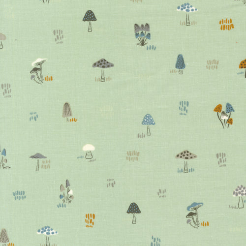 Woodland and Wildflowers - Novelty Mushrooms Pale Mint by Fancy That Design House