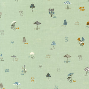 Woodland and Wildflowers - Novelty Mushrooms Pale Mint by Fancy That Design House