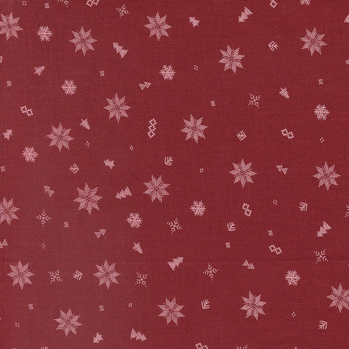 Cozy Wonderland - Knit Toss Blenders Snowflake Burgundy by Fancy That Design House