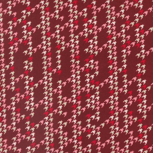 Cozy Wonderland - Houndstooth Party Blenders Burgundy by Fancy That Design House