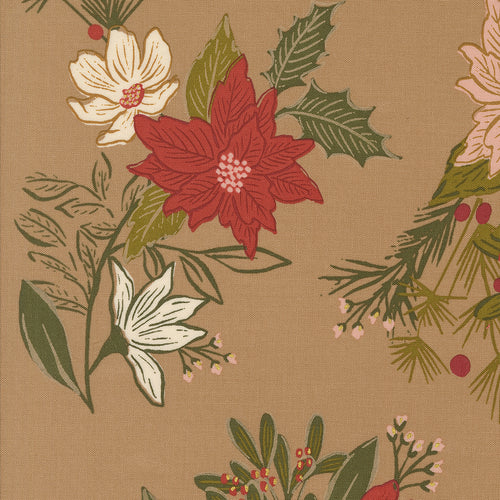 Old World Yuletide Festive Florals Mushroom by Fancy That Design House