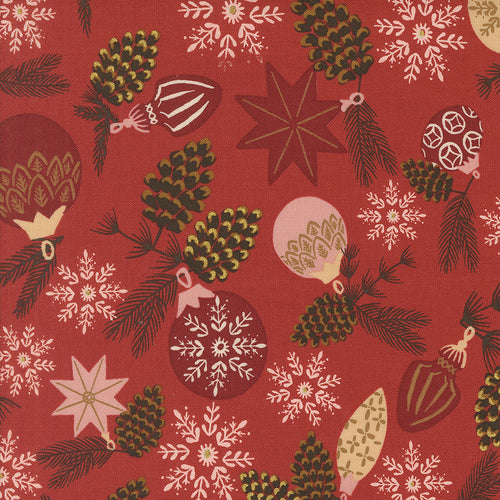 Old World Yuletide Branch and Baubles Ornaments Poinsettia by Fancy That Design House