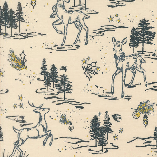 Old World Yuletide Deer Landscape Eggshell by Fancy That Design House