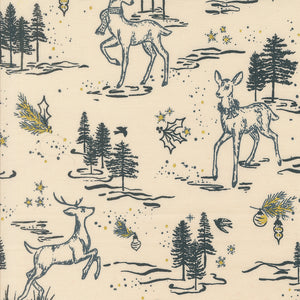 Old World Yuletide Deer Landscape Eggshell by Fancy That Design House