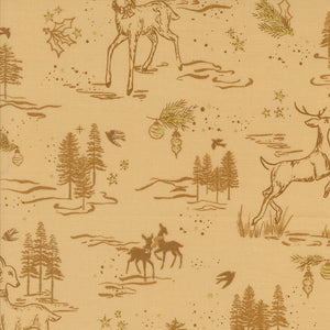 Old World Yuletide Deer Landscape Almond by Fancy That Design House
