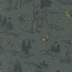 Old World Yuletide Deer Landscape Dusk by Fancy That Design House