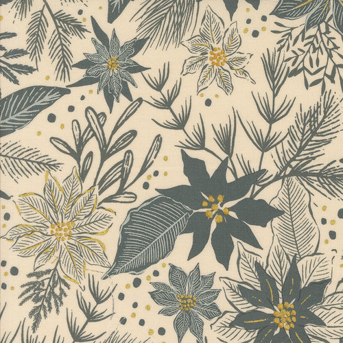 Old World Yuletide Poinsettias Eggshell by Fancy That Design House