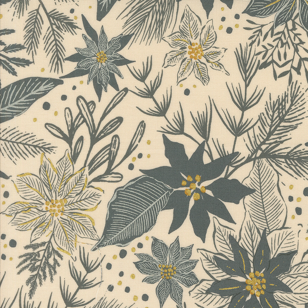 Old World Yuletide Poinsettias Eggshell by Fancy That Design House