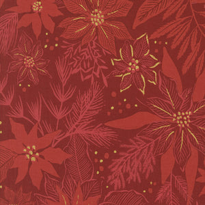 Old World Yuletide Poinsettias Crimson by Fancy That Design House