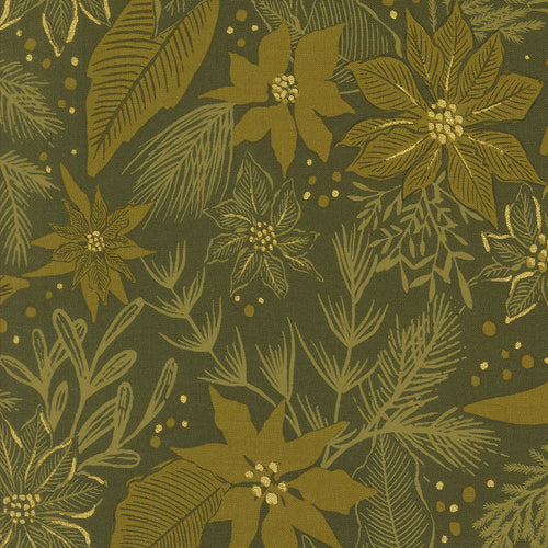 Old World Yuletide Poinsettias Pine by Fancy That Design House