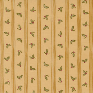 Old World Yuletide Holly Stripes Almond by Fancy That Design House