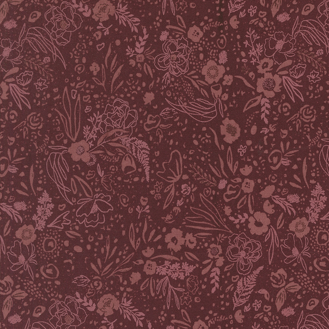 Foraged, Found, and Hand Me Down Field of Flowers Merlot by Fancy That Design House
