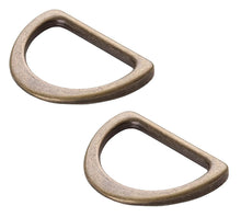Load image into Gallery viewer, D-Ring Flat 1" Antique Brass - Set of Two by ByAnnie