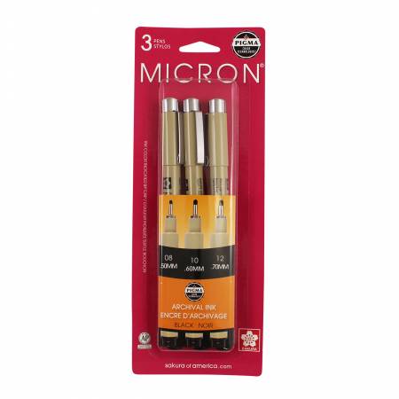 Pigma Micron 3 pc Set - Black by Sakura
