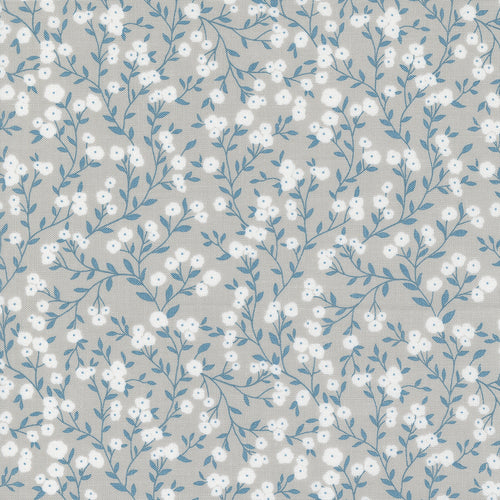 Old Glory - American Meadow Small Floral Vines Silver by Lella Boutique