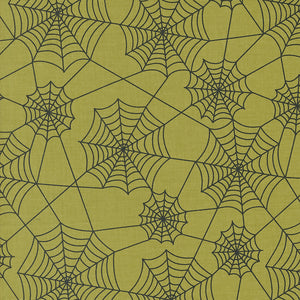 Hey Boo - Novelty Spiderwebs Witchy Green by Lella Boutique