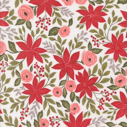 Berry and Pine Poinsettia Party Snow by Lella Boutique