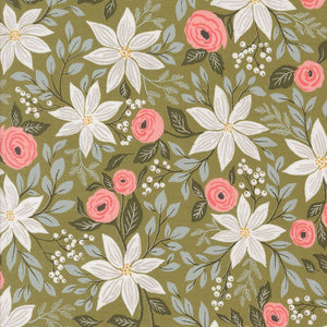 Berry and Pine Poinsettia Party Sage by Lella Boutique