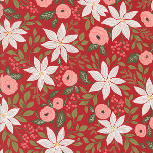 Berry and Pine Poinsettia Party Cranberry by Lella Boutique