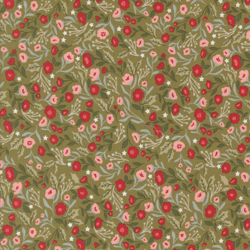 Berry and Pine Christmas Posies Sage by Lella Boutique