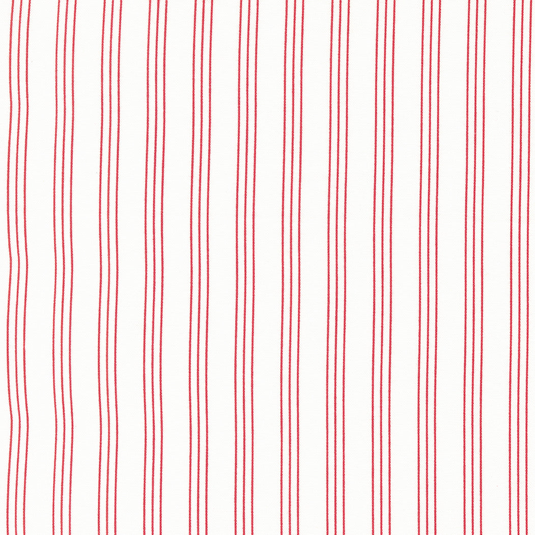 Lighthearted - Stripe Cream Red by Camille Roskelley