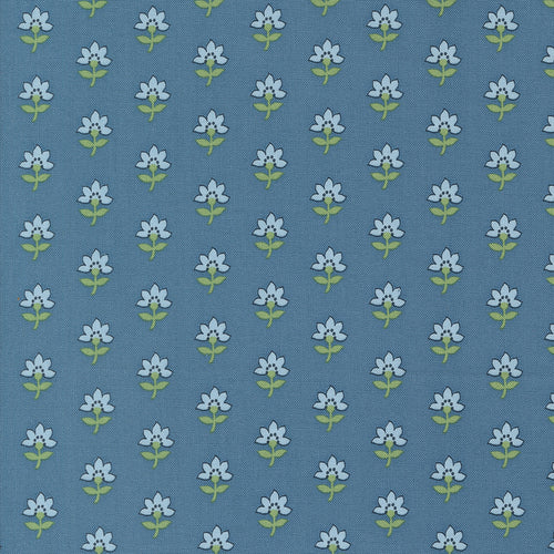 Shoreline - Coastal Florals Medium Blue by Camille Roskelley