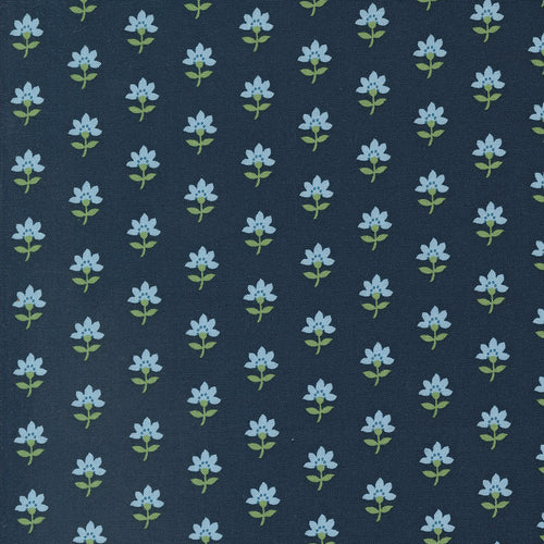 Shoreline - Coastal Florals Navy by Camille Roskelley