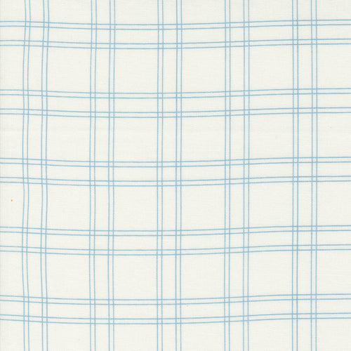 Shoreline - Plaid Checks and Plaids Cream Light Blue by Camille Roskelley