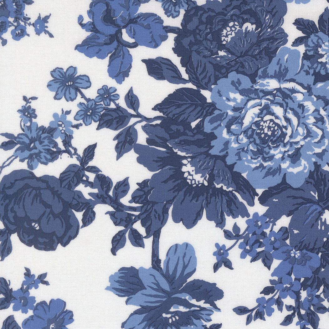 COMING SOON - Blueprint Heirloom Florals White Navy by Camille Roskelley