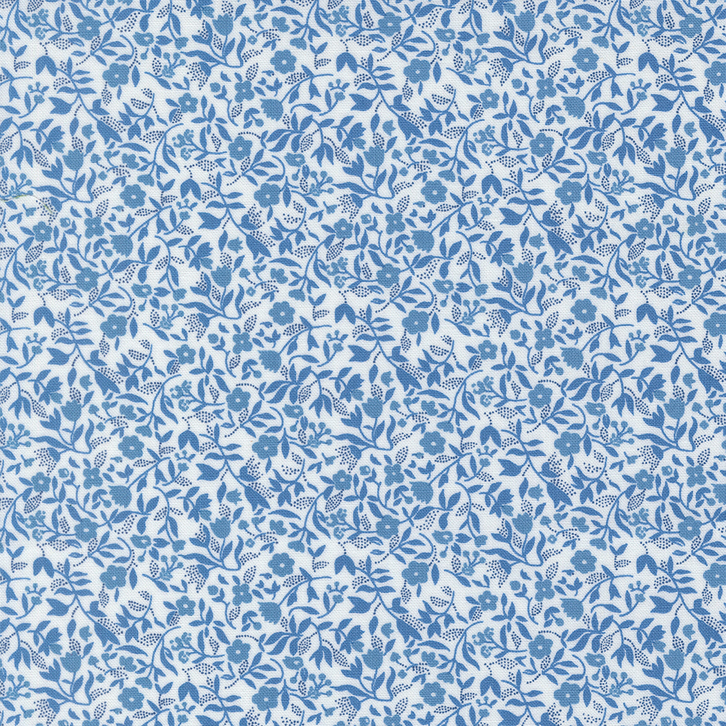 COMING SOON - Blueprint Frolic White Blue by Camille Roskelley