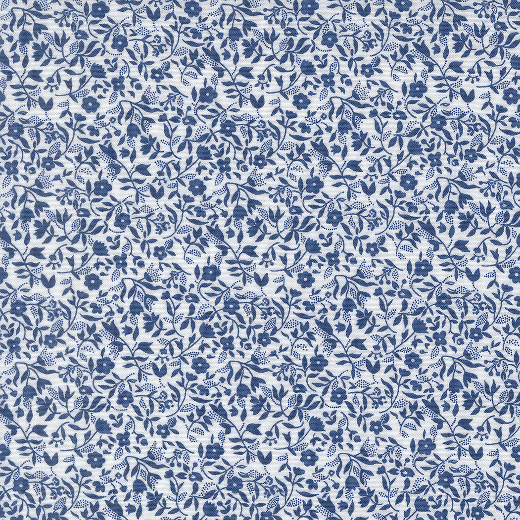 COMING SOON - Blueprint Frolic White Navy by Camille Roskelley