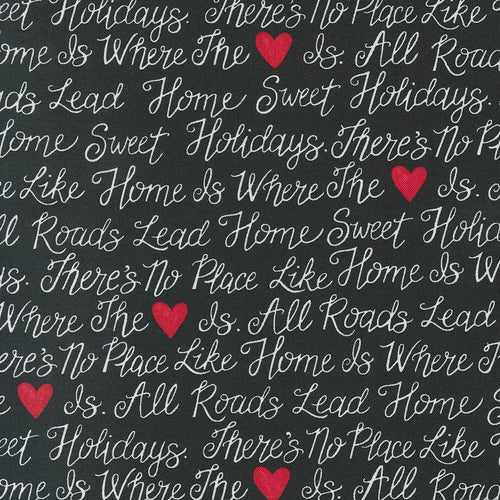 Holidays at Home - Holiday Text Charcoal Black by Deb Strain