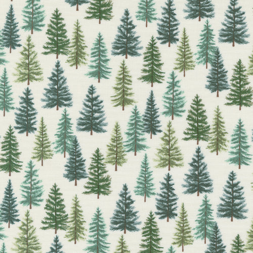 Holidays at Home - Evergreen Forest Snowy White by Deb Strain