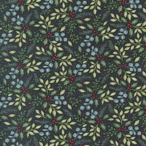 Holidays at Home - Winter Greenery Charcoal Black by Deb Strain