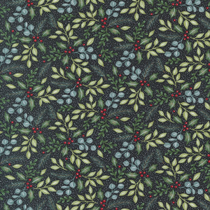 Holidays at Home - Winter Greenery Charcoal Black by Deb Strain