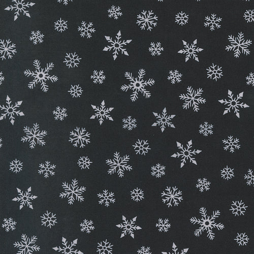 Holidays at Home - Snowflakes Charcoal Black by Deb Strain