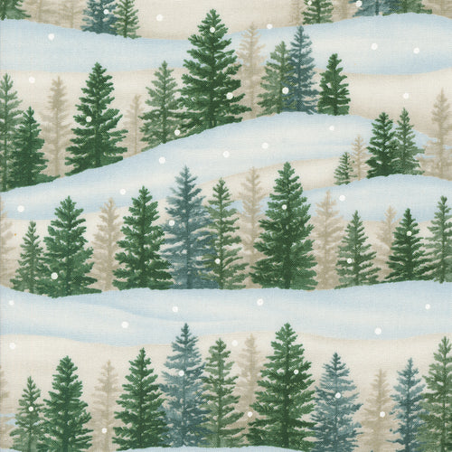 Woodland Winter - Winter Tree Line All Over Landscape Nature Trees Snowy White by Deb Strain