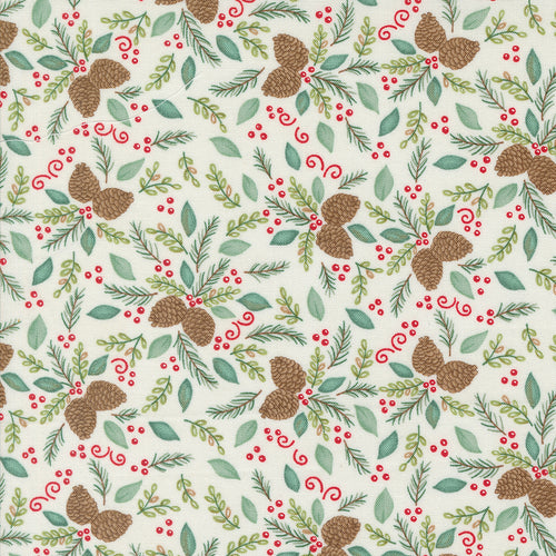 Woodland Winter - Pinecones Foliage Blenders Pine Cones Pine Leaves Snowy White by Deb Strain