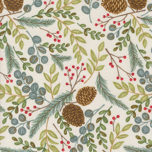 Winter Friends Woodland Greenery Snowy White by Deb Strain