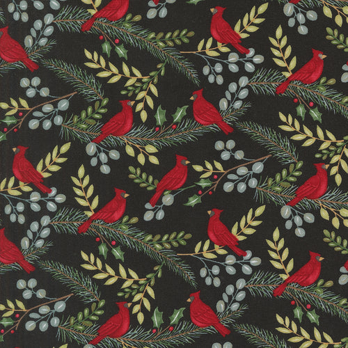 Winter Friends Cardinals Charcoal Black by Deb Strain