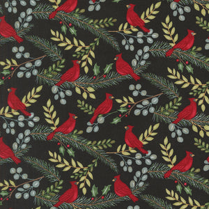 Winter Friends Cardinals Charcoal Black by Deb Strain