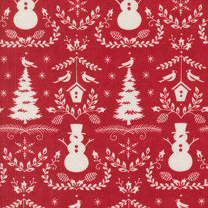 Winter Friends Winter Damask Berry Red by Deb Strain