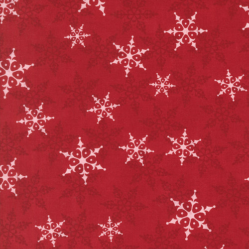 Winter Friends Snowflakes Berry Red by Deb Strain